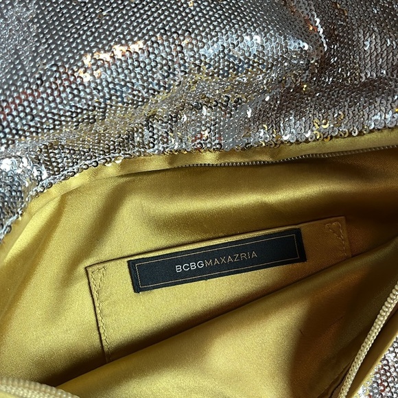 BCBGMaxAzria Sequin Clutch in Silver and Gold Sequins - Picture 5 of 11